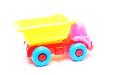 Children's toy car on a white background