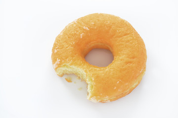 bitten donut , isolate on white