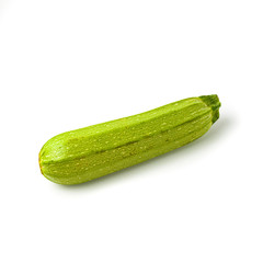 Zucchini on white background