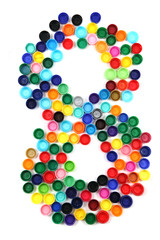 8 - number from the plastic caps
