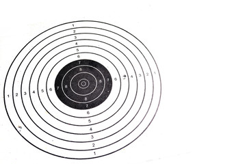 paper rifle target isolate on white