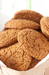Closeup of oatmeal cookies