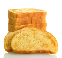 White bread toast, isolated on white