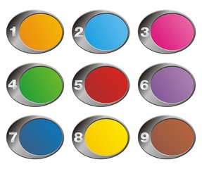 colorful oval background - number step