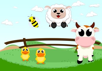 Naklejka premium farm animal set