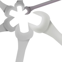 Stainless steel spanners, realistic illustration