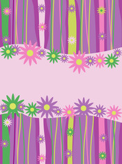 background with stripes and flowers