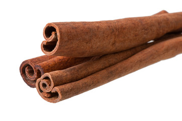 cinnamon on a white background