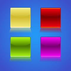 Set of empty glossy buttons - illustration