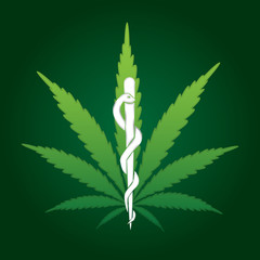 cannabis, marijuana on medical reciept - illustration