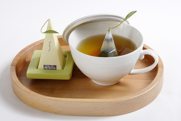 cup of tea on a tray