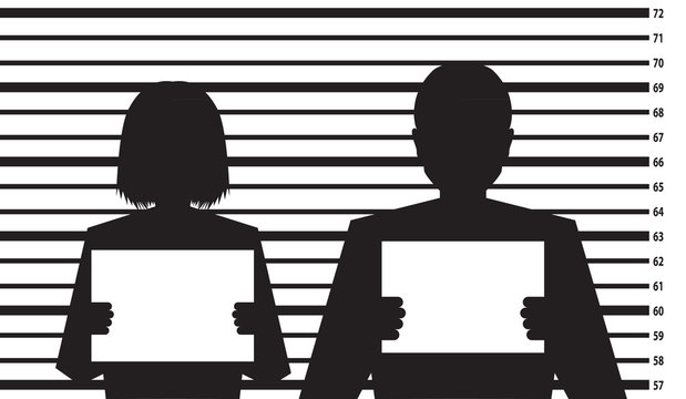 Police criminal record with man and woman