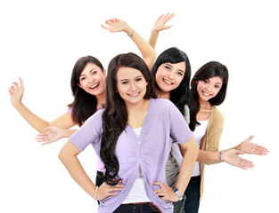 Group of happy teenagers