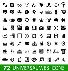 Set of 72 universal web icons