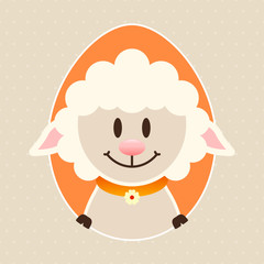 Easter Sheep Eggframe Dots Beige