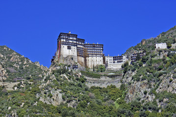 Monastery of Simonos Petra at Mount Athos in Greece