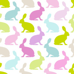 Seamless Pattern Bunnies Pastel