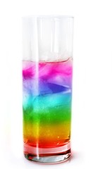 Multicolored  fizzy water.