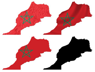 Morocco flag over map collage