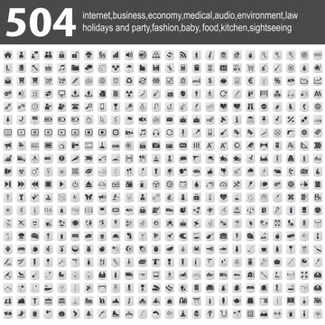 504 Icons with shadow