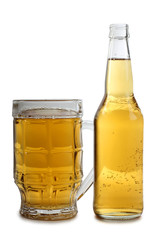 Beer large cup and bottle