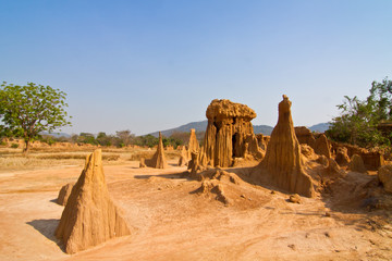 Soil erosion has produced stranges shapes