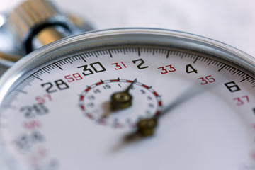 Vintage stop watch with running timer