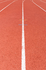Red Running Track and Lanes