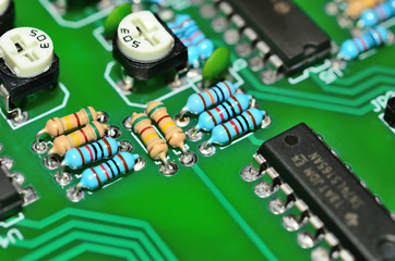 Detail of an electronic printed circuit board