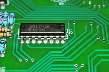 Detail of an electronic printed circuit board
