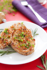 fried breaded pork with rosemary