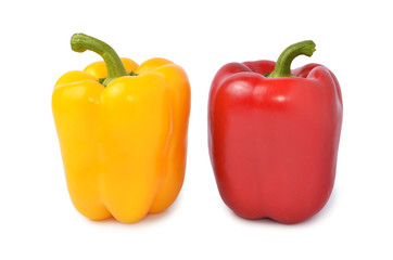 Fresh colored capsicum isolated on white background