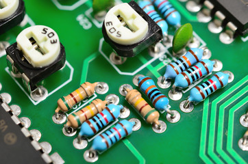 Detail of an electronic printed circuit board
