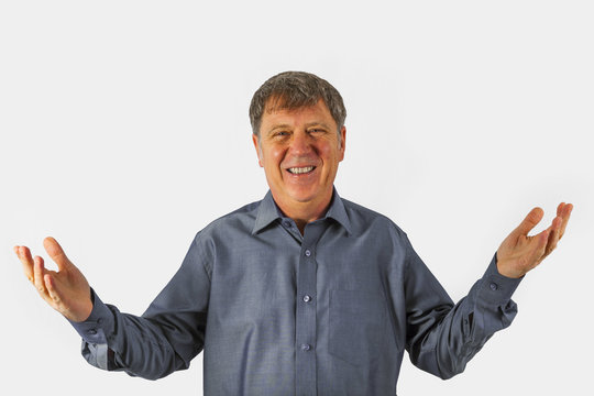 gesturing business man