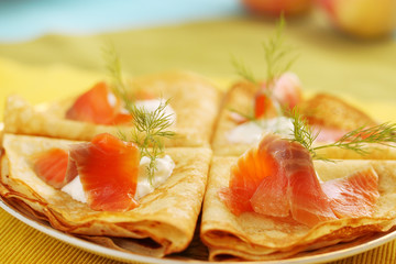 pancakes with smoked salmon
