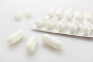 Fototapeta na wymiar pills white