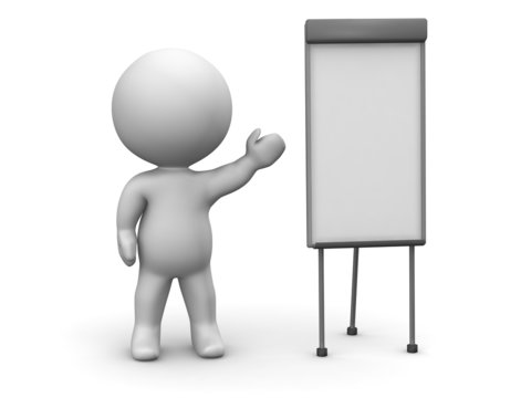 3D Man Whiteboard Presentation