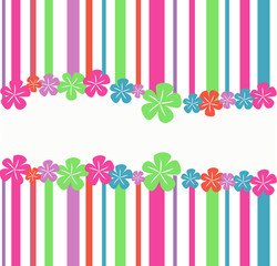 striped, abstract background with flowers