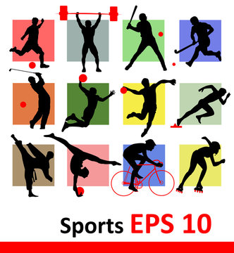 Sports silhouettes vector