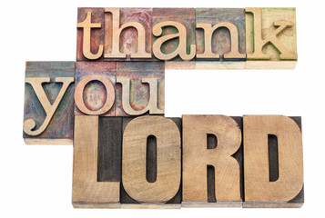 thank you Lord in wood type