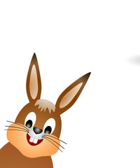 Osterhase schaut um die Ecke