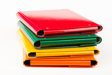 colorful office folders isolated on white