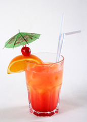 Red Cocktail with Orange Slice