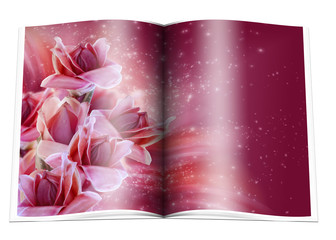 book whith  rain forest flowers and stars