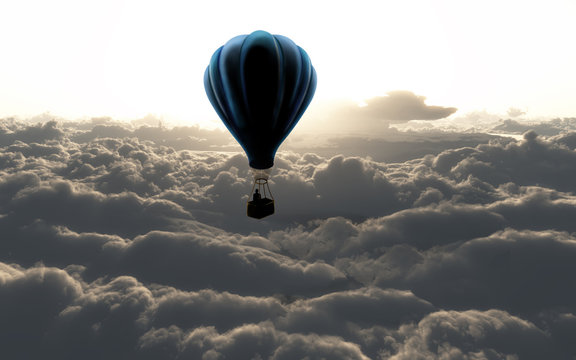 Fototapeta Fototapeta Niebieski balon na niebie ścienna