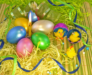 Easter eggs with chicken