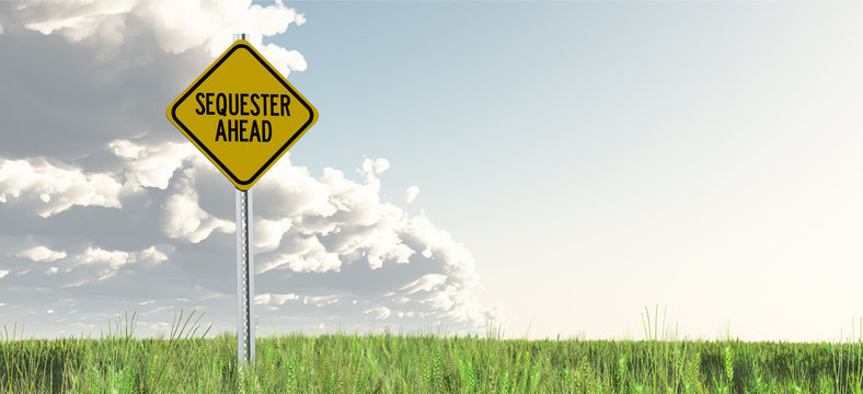 Sequester Ahead Yeild Sign