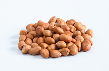peanut pile on white background