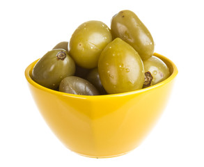 Pickled tomatoes isolated on the white background