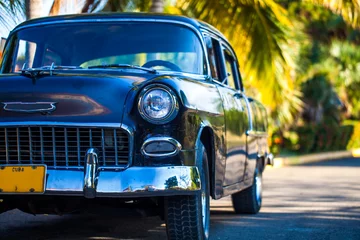 Stickers pour porte Vielles voitures Voiture classique de couleur Cuba